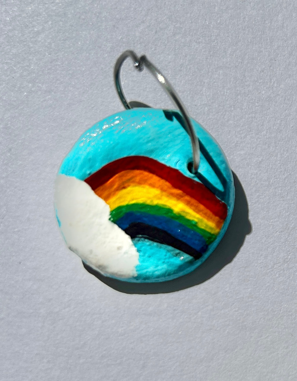 Hidden Rainbow Sky Charm | Artisan Hand-Painted Clay Accessory
