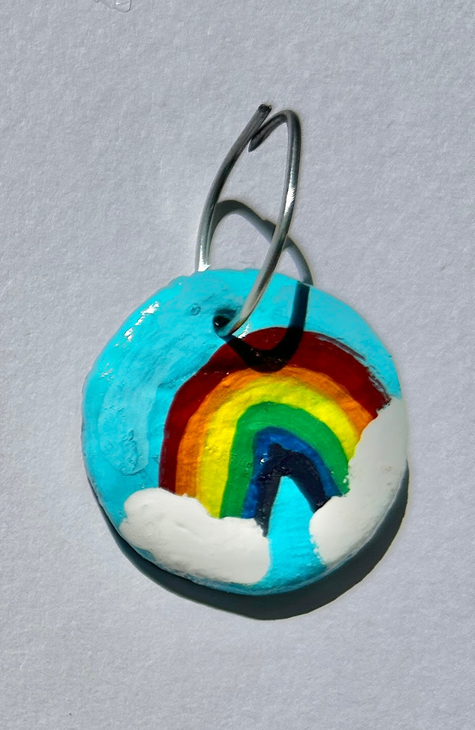 Over the Rainbow Clay Charm | Handmade Full Rainbow & Clouds Accessory